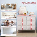 6-Drawer Pink Fabric Storage Cabinet with Metal Frame and Wooden Top