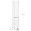 White Tall Bathroom Storage Cabinet with Adjustable Shelves
