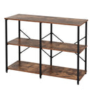 Brown 3-Tier Metal Frame Shelf with Adjustable Feet - 76x120cm