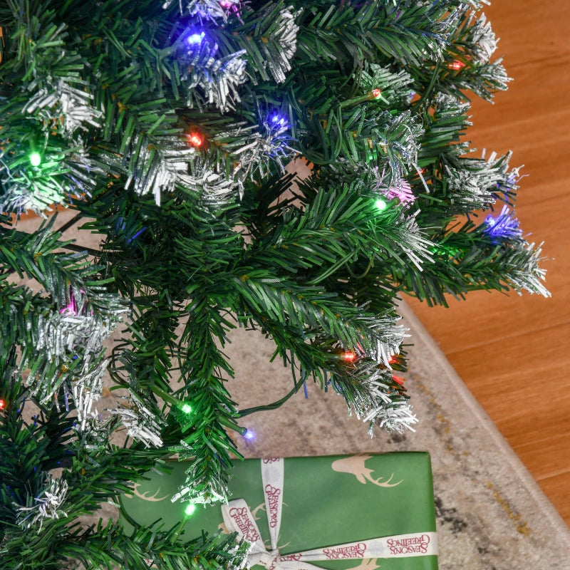 7FT Tall Pre-lit Slim Green Christmas Tree with 350 LED Lights