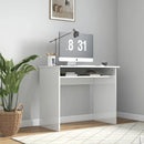 White Modern Home Office Desk with Storage Shelf - 90 x 50cm
