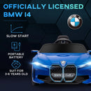 12V Kids Electric Ride-On Car - Blue BMW i4 Style
