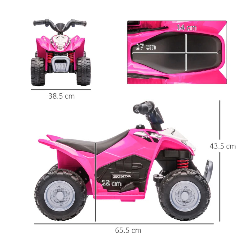 Pink Honda Licensed Kids Electric Quad Bike 6V Ride-On Car Toy