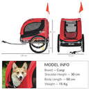 Steel Dog Bike Trailer Pet Carrier for Bicycle - Black/Red
