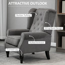 Dark Grey Retro Wingback Armchair with Button Tufted Design
