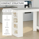 Grey 4-Tier Storage Shelf Bar Table