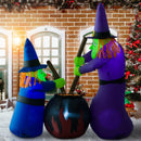 1.8m Inflatable Witches Halloween Decoration - Multicolour Polyester