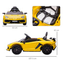 Yellow 12V Kids Electric Car with Butterfly Doors, Remote Control, Music, Horn, Suspension