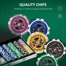 500-Piece Poker Chips Set with Mat, Cards, Dealer & Dices - Red