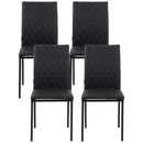 Black Upholstered Dining Chairs Set of 4 with Metal Legs