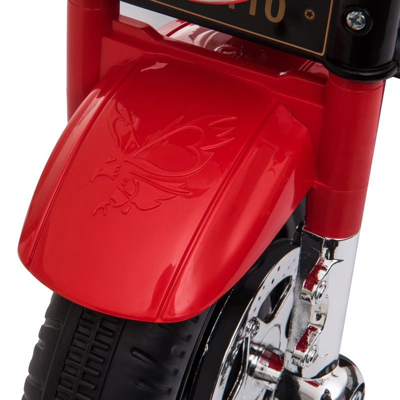 Red Kids 6V Electric Ride-On Motorcycle with Lights and Music