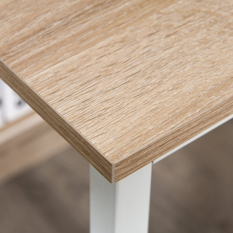 Oak Computer Desk with Storage Shelf, 120 x 60cm, Metal Frame