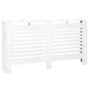 White Modern Radiator Cover with Horizontal Slats, 172 x 19 x 81 cm