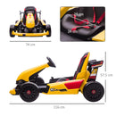 Yellow Electric Kids Go Kart with Reversing Steering Wheel