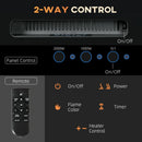 Black 102cm Electric Fireplace, 2000W Wall Mounted Fire with Remote Control