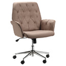 Microfibre Office Swivel Chair, Height Adjustable with Armrest, Coffee