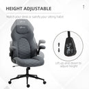 Dark Grey Home Office Desk Chair with Armrests, Swivel Seat & Tilt Function