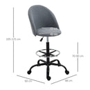 Grey Ergonomic Drafting Chair with Adjustable Height and Footrest