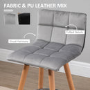 Grey Upholstered Bar Stool - Set of 2