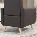 Brown Tufted PU Leather Accent Chair for Living Room, Bedroom, Home Office