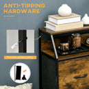 Rustic Brown 5-Drawer Fabric Dresser with Open Shelf