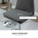 Grey Swivel Fabric Bar Stools Set of 2 - Adjustable Counter Height Chairs with Backrest and Footrest