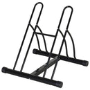 Black 2-Bike Floor Parking Stand Rack - Indoor/Outdoor Reversible