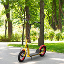 Yellow Kids Kick Scooter with Adjustable Height and Dual Brakes