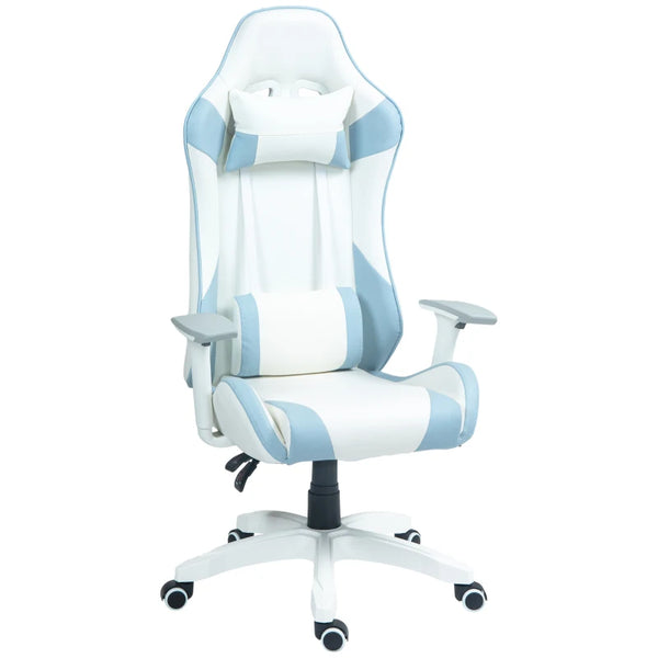 Light Blue Racing Gamer Chair with Reclining Feature