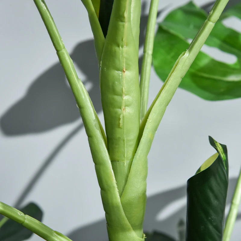 Green Artificial Monstera Tree Set, 100cm, 21 Leaves, Indoor/Outdoor Decor, Pack of 2