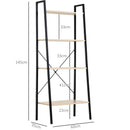 4-Tier Black Wooden Ladder Shelf