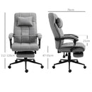 Light Grey Ergonomic Office Chair with Footrest and Armrests