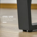 Light Grey Cement Effect Dining Table for 4, U-Shaped Metal Legs