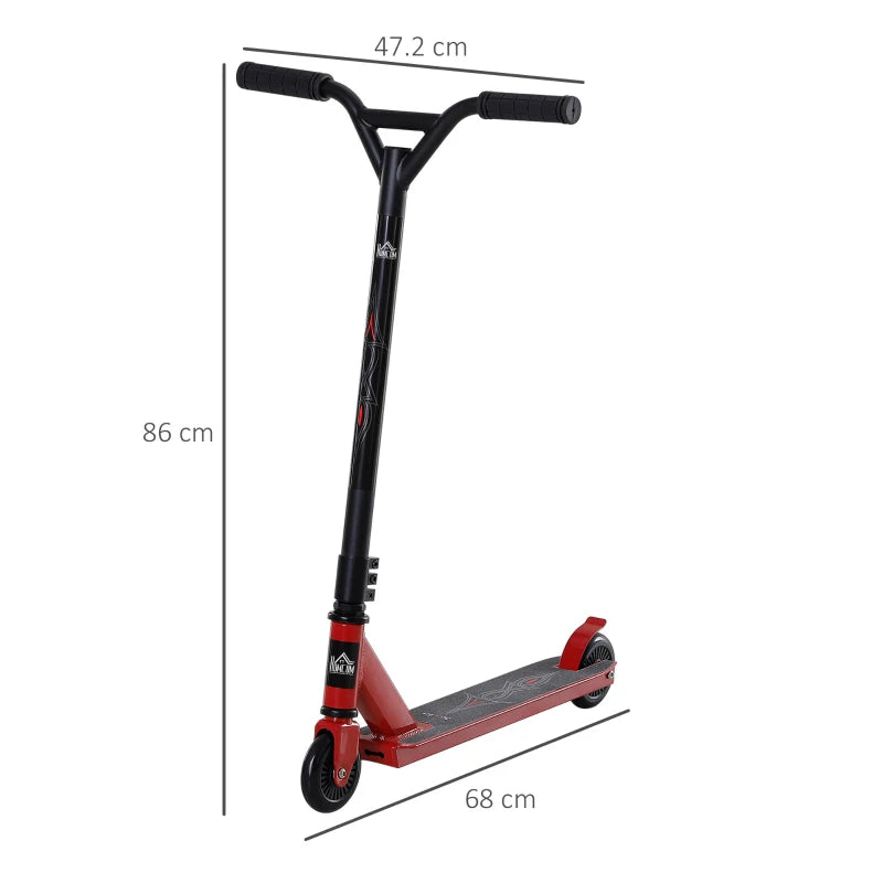 Red Lightweight Steel Stunt Scooter for Teens