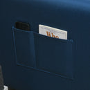 Blue Convertible Sleeper Chair with Adjustable Backrest and Side Pockets