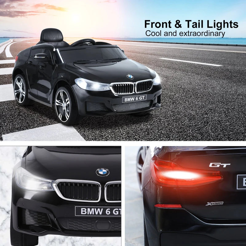 Black BMW 6GT Kids Electric Ride On Car 6V with Remote Control