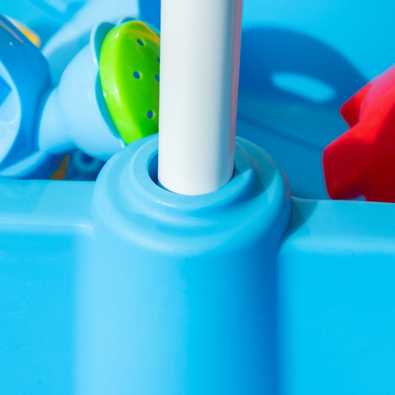 Multicoloured Sand & Water Table Set with Adjustable Parasol