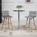Grey Upholstered Bar Stool - Set of 2