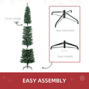 7.5FT Snow-Dipped Green Christmas Pencil Tree with Foldable Stand