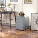 Steel 3-Drawer Rolling Filing Cabinet for A4, Letter, Legal Files - Black