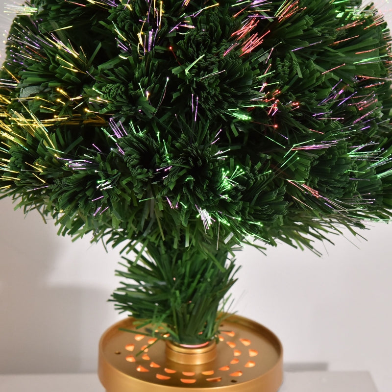 2FT Pre-Lit Fiber Optic Christmas Tree with Multi-Color LED Lights, Green