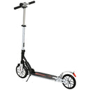 White Height-Adjustable Folding Urban Scooter with Rear Brake & Shock Absorption System