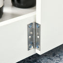 Foldable Drop-Leaf Dining Table with Storage Shelf - White