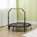 Black 40" Foldable Mini Fitness Trampoline with Adjustable Handle