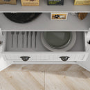 White Freestanding Kitchen Storage Cabinet with Drawer and Doors