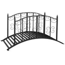 Black Metal Garden Arch Bridge - 1.2M Decorative Scrollwork