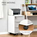 Black 3-Drawer Locking File Cabinet on Wheels for Home Office