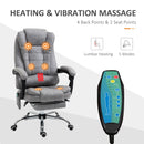 Grey Heated Massage Office Chair with Footrest
