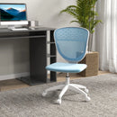 Blue Mesh Office Chair with Swivel Wheels