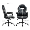 Black Faux Leather Gaming Chair with Swivel Wheels